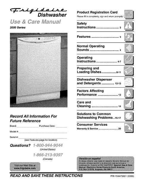 Guides & <b>Manuals</b> FAQ How-To Videos. . Frigidaire gallery dishwasher manual